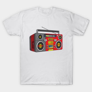 Boombox (Red + Dark Silver Colorway) Analog / Music T-Shirt